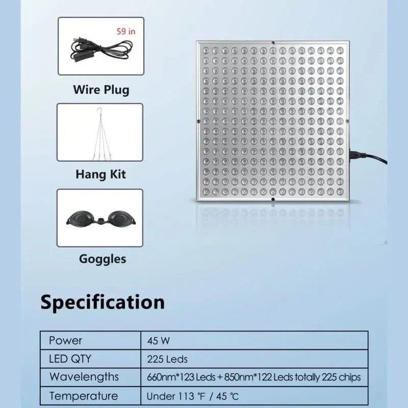 Infrared Light Therapy Panel for Skin Renewal and Relaxation