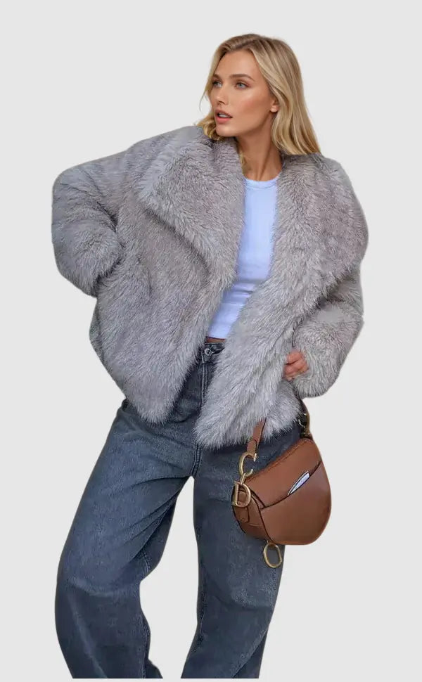 Women's Short Winter Jacket | Faux Fur