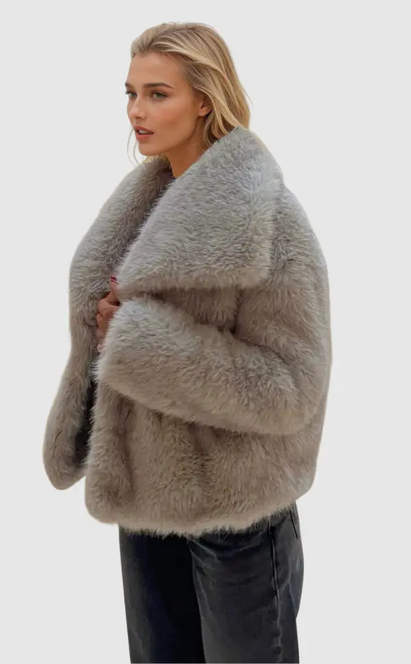 Women's Short Winter Jacket | Faux Fur