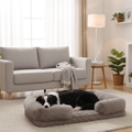 Plush Memory Foam Dog Bed with Supportive Side Cushions