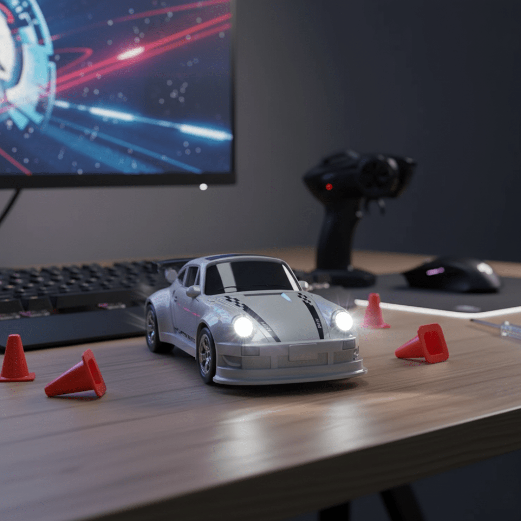 Compact 1:64 Scale Remote-Controlled Drift Car for Effortless Gliding