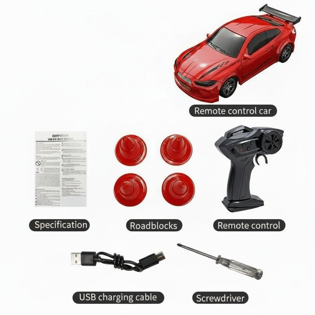 Compact 1:64 Scale Remote-Controlled Drift Car for Effortless Gliding