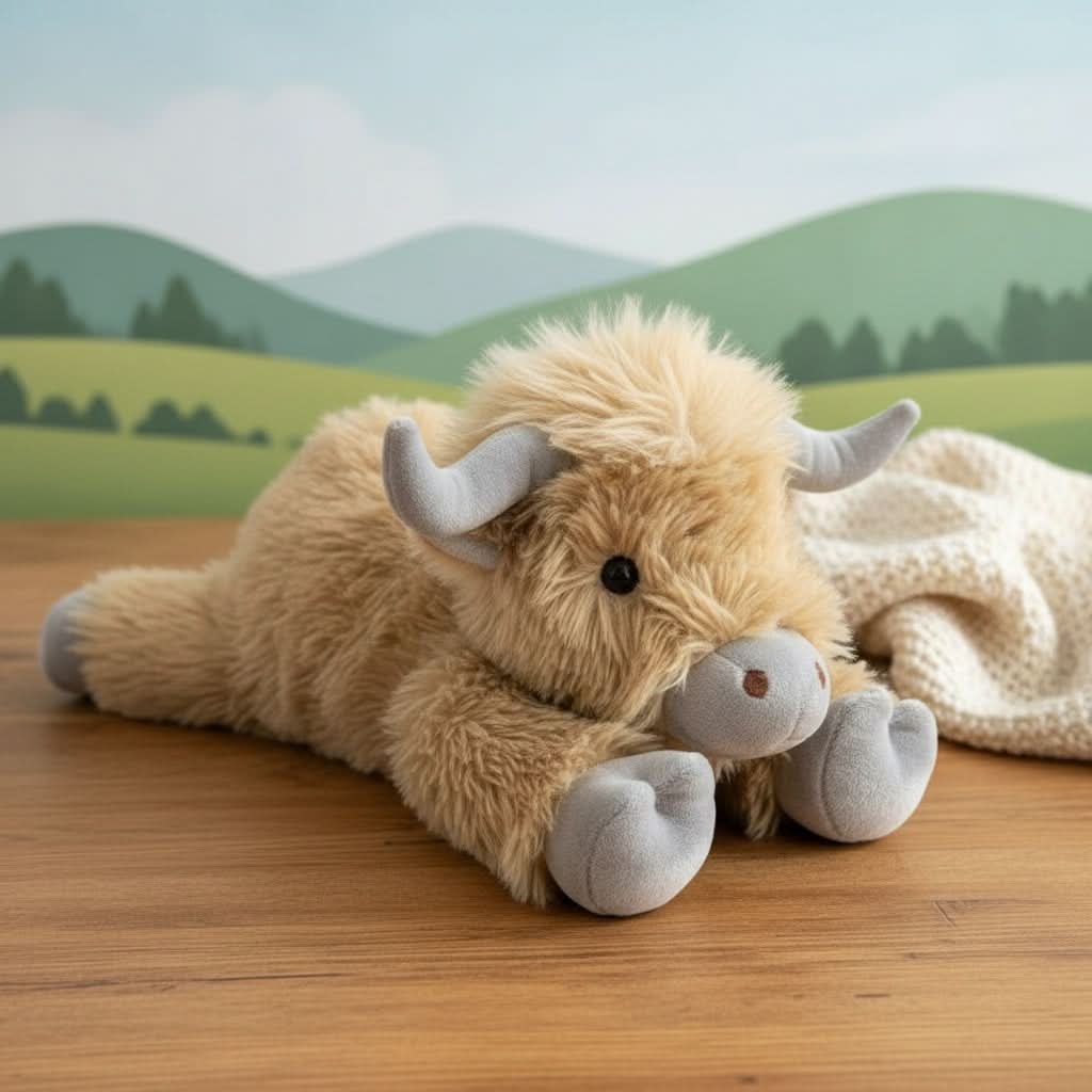Adorable Highland Cow Plush Toy with Cozy, Rustic Appeal