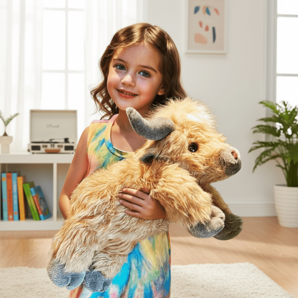 Adorable Highland Cow Plush Toy with Cozy, Rustic Appeal