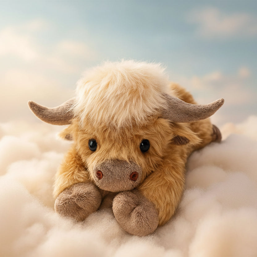 Adorable Highland Cow Plush Toy with Cozy, Rustic Appeal