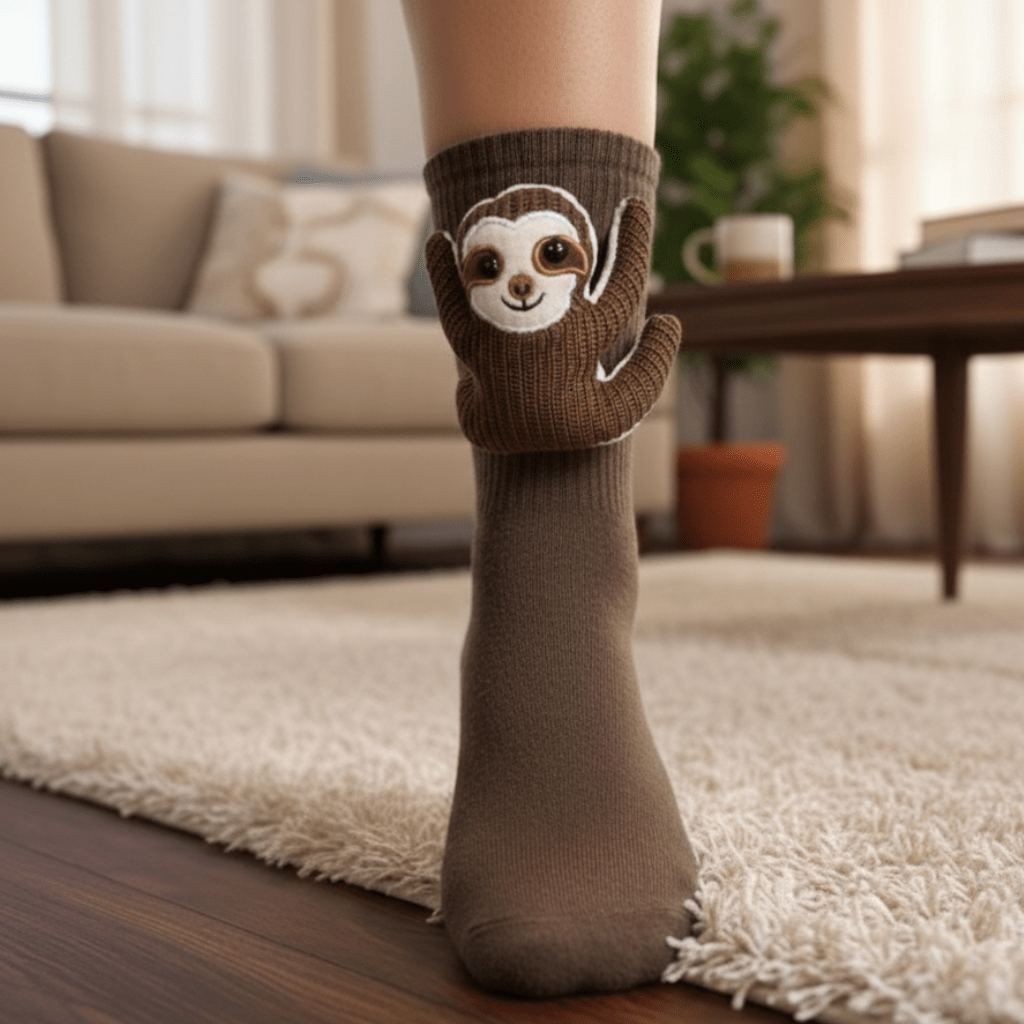 Comfortable House Socks Featuring Cute 3D Animal Design and Non-Slip Sole for Safety