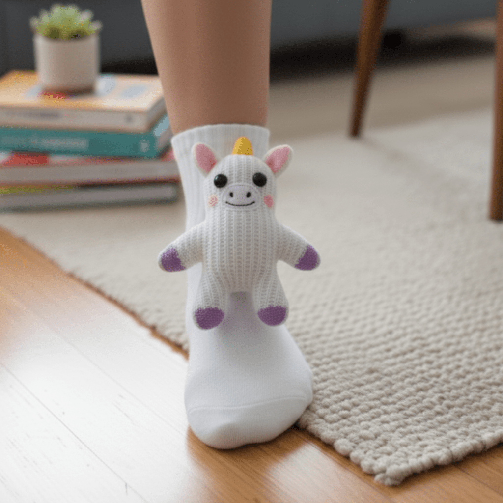 Comfortable House Socks Featuring Cute 3D Animal Design and Non-Slip Sole for Safety