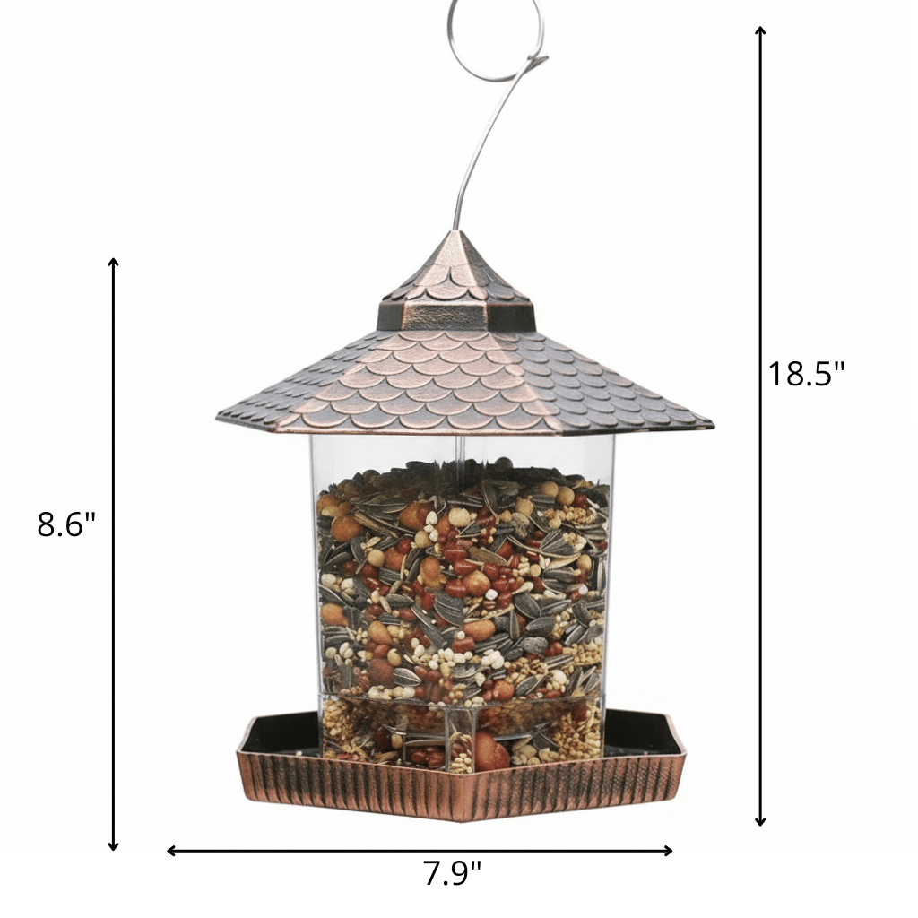 Stylish Copper-Style Bird Feeder for Durable Hanging Decor