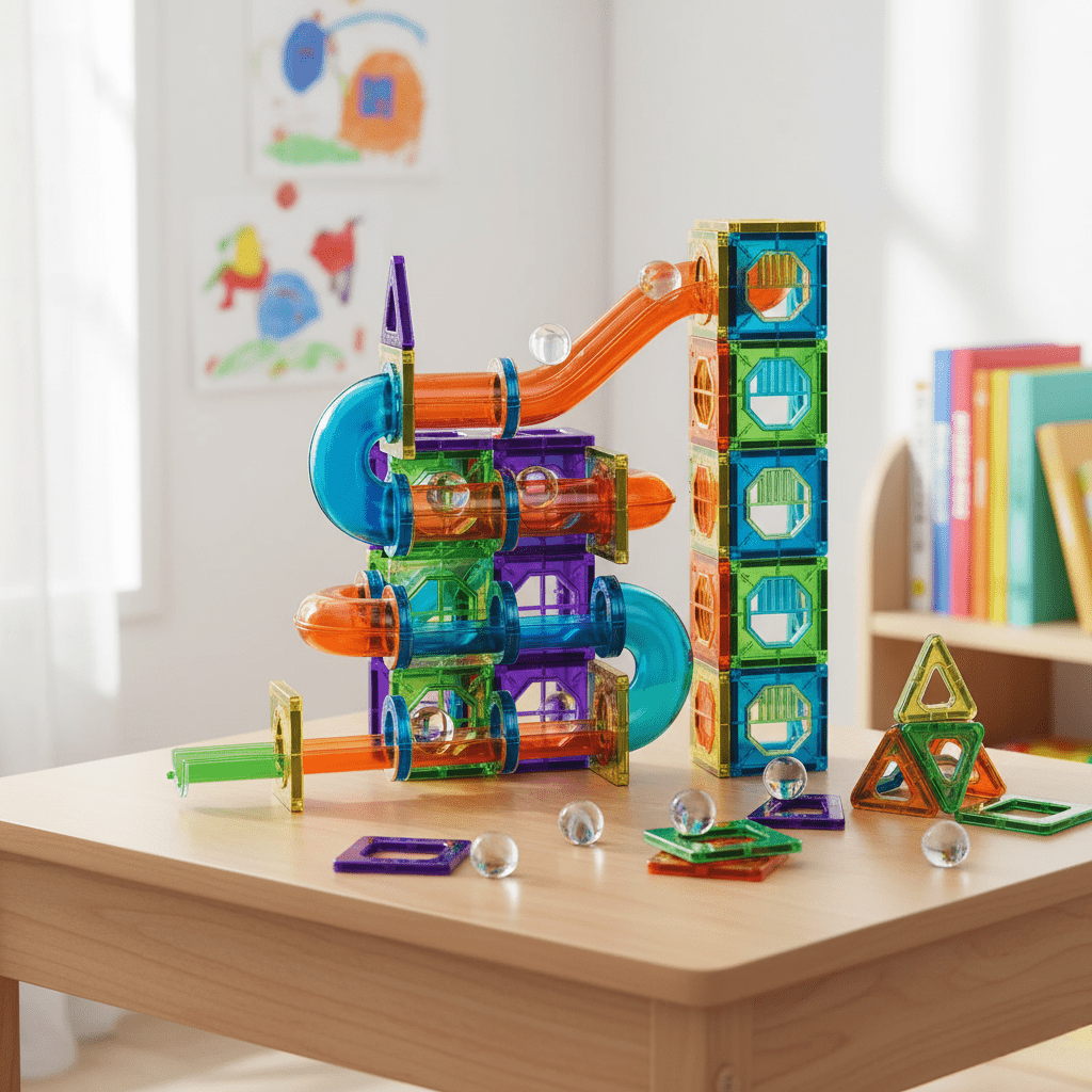 Magnetic Building Blocks for Creative 3D Construction and Educational Play for Ages 2 and Up