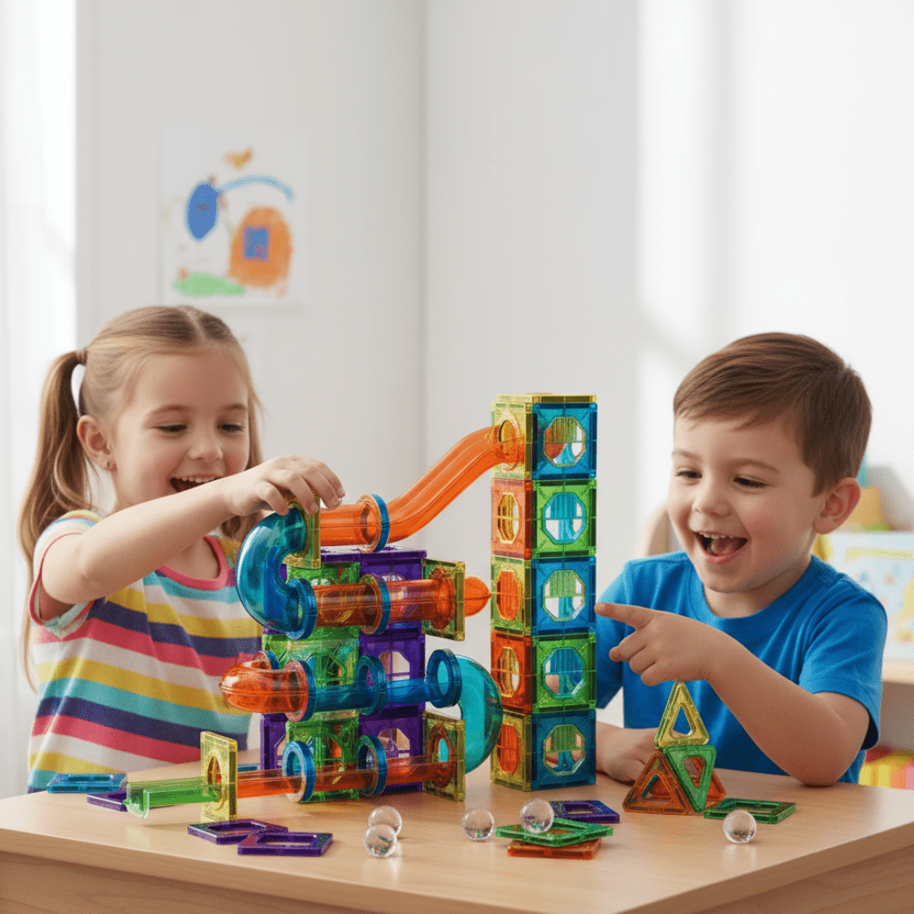 Magnetic Building Blocks for Creative 3D Construction and Educational Play for Ages 2 and Up
