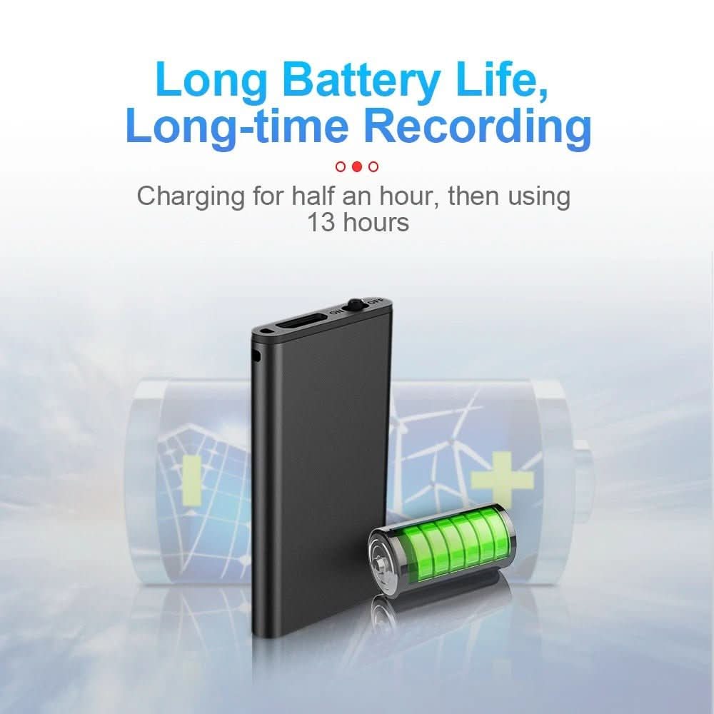 Compact Ultra-Light Voice Recorder with Voice Activation and 32 GB Storage