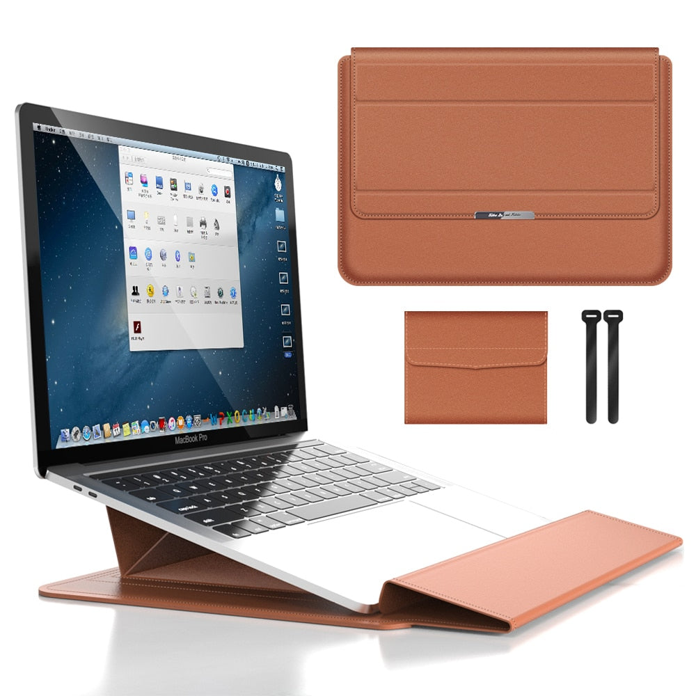 Adjustable Laptop Stand and Sleeve – Improved Ergonomic Comfort for Work