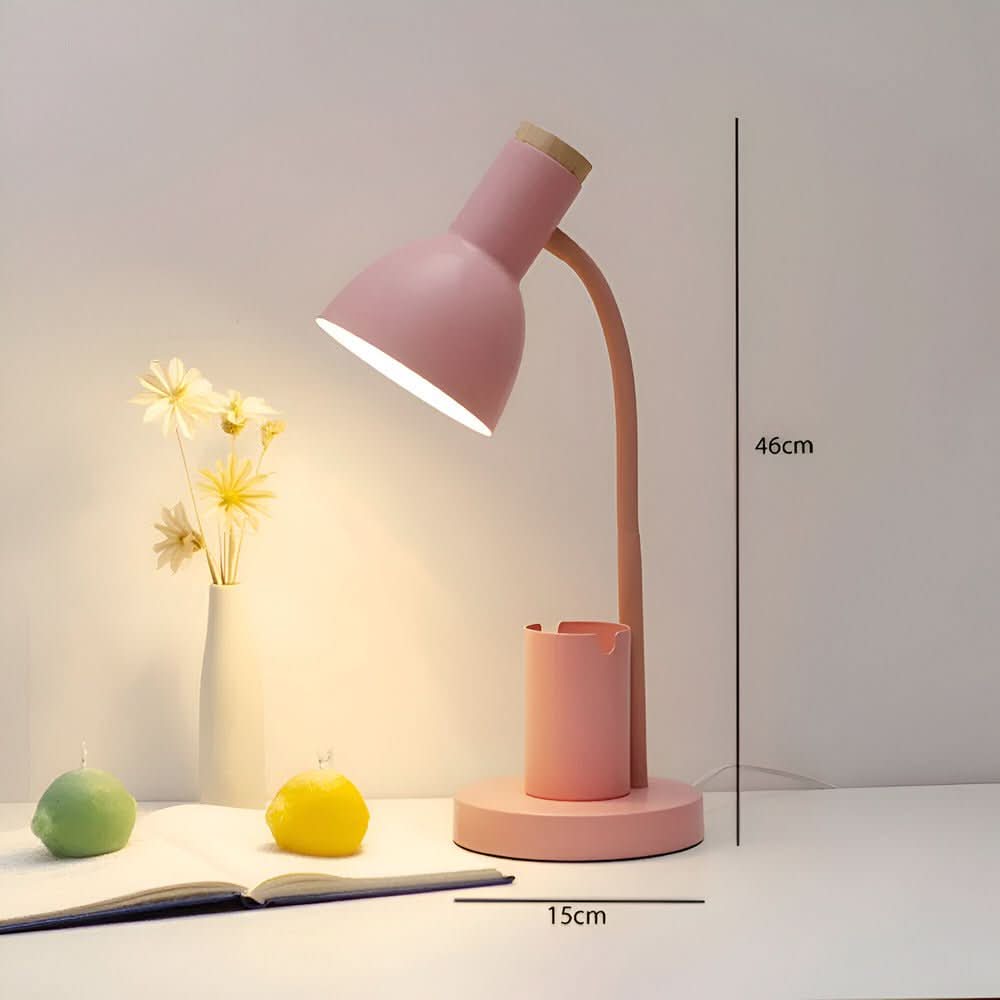 Contemporary LED Desk Lamp with Integrated Pen Holder for Home and Office