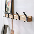 Adjustable Double Hook Wall Coat Rack | Scandinavian Style | Wood & Aluminum | Space-Saving & Contemporary