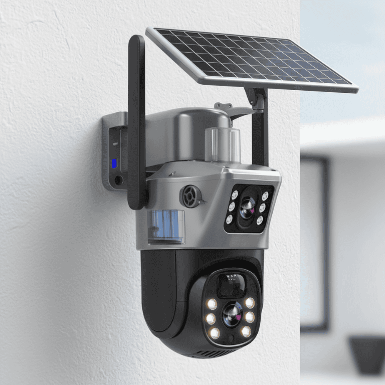 Solar-Powered Wireless 4K Security Camera with 360° Panoramic View