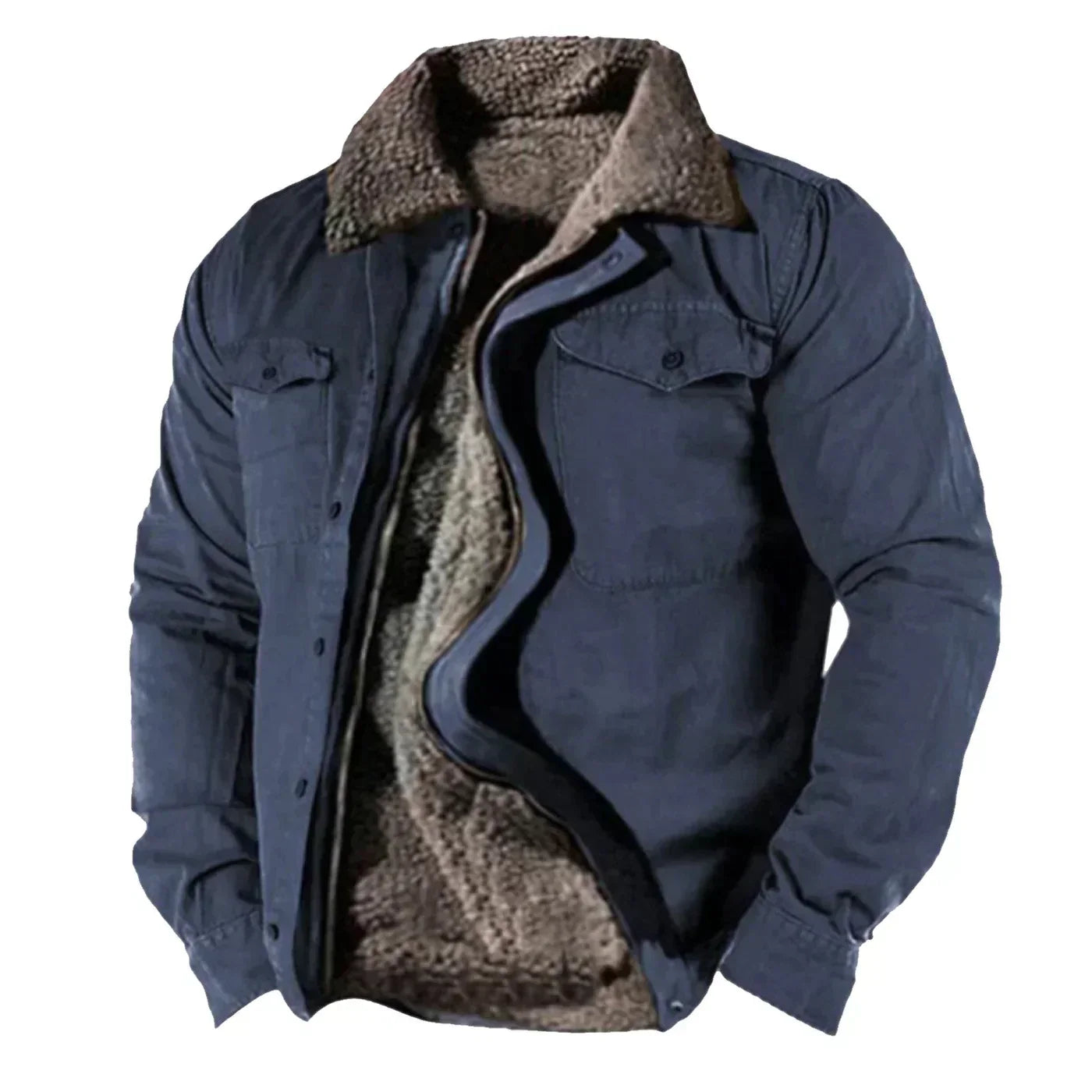 Men's Short Fleece Winter Jacket | Warm