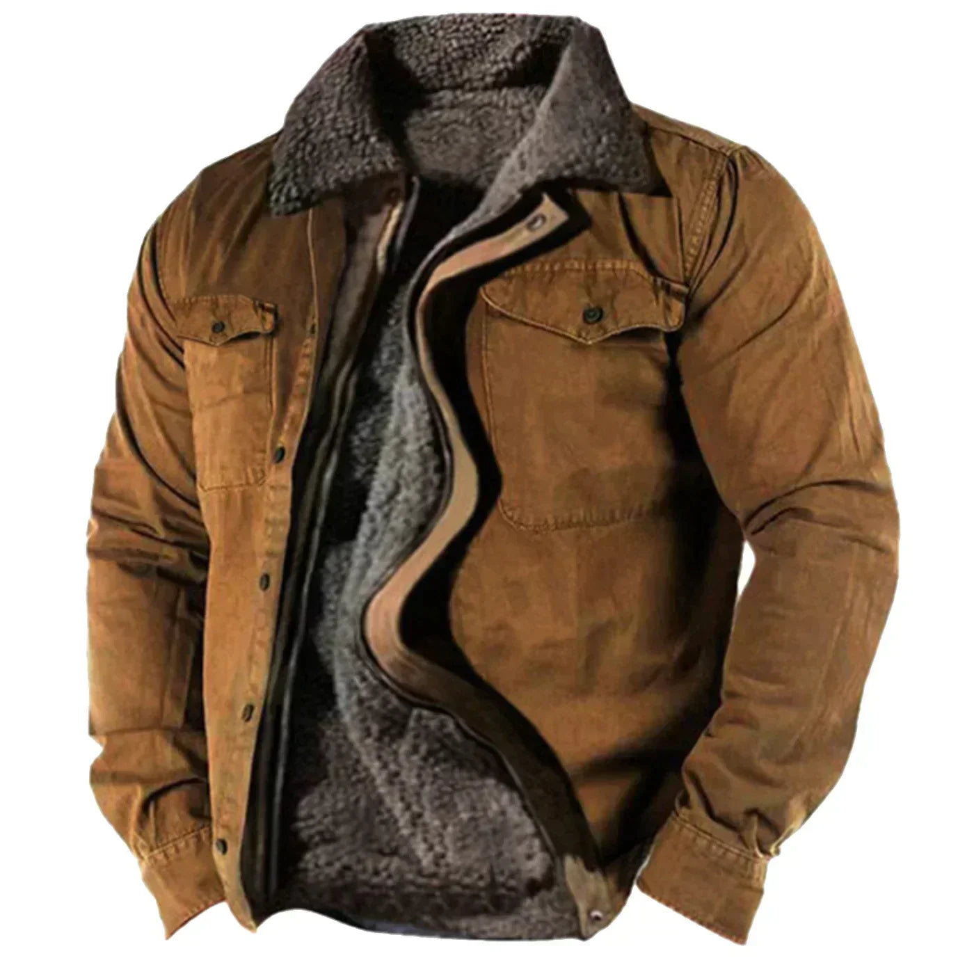 Men's Short Fleece Winter Jacket | Warm
