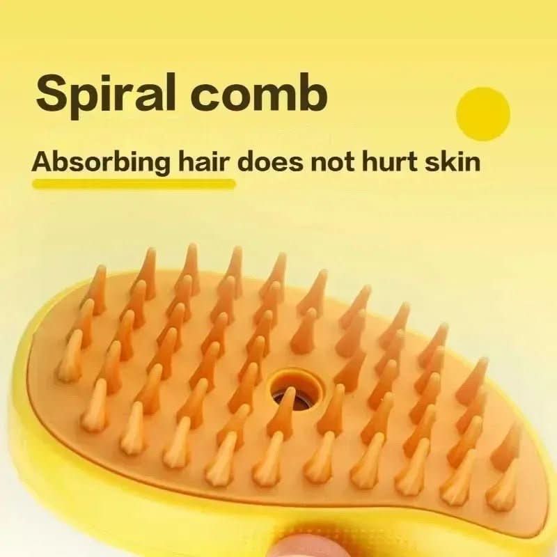Pet Steam Brush for Coat Care and Hair Removal