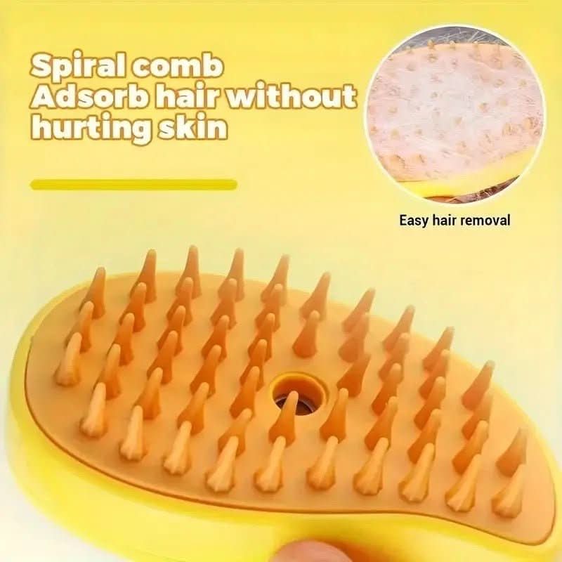 Pet Steam Brush for Coat Care and Hair Removal