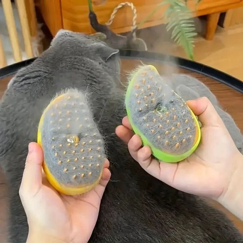 Pet Steam Brush for Coat Care and Hair Removal
