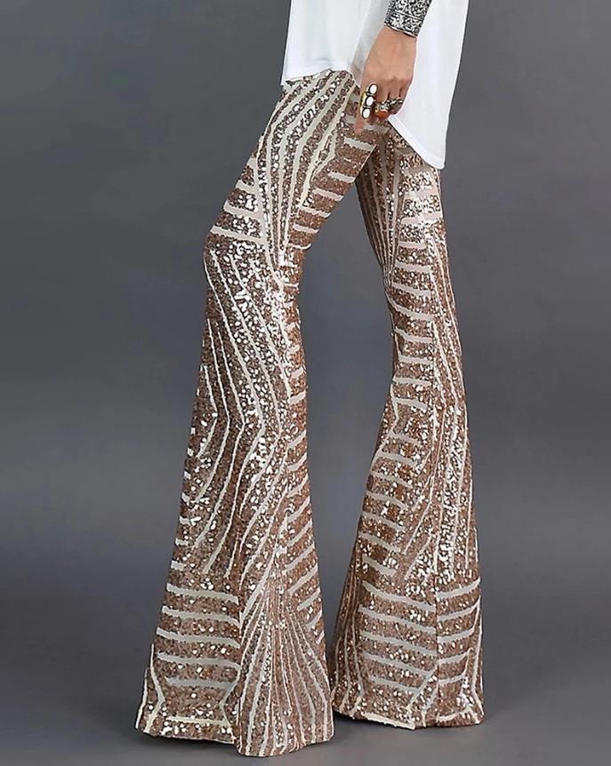 Ladies Palazzo Glitter Pants | Long