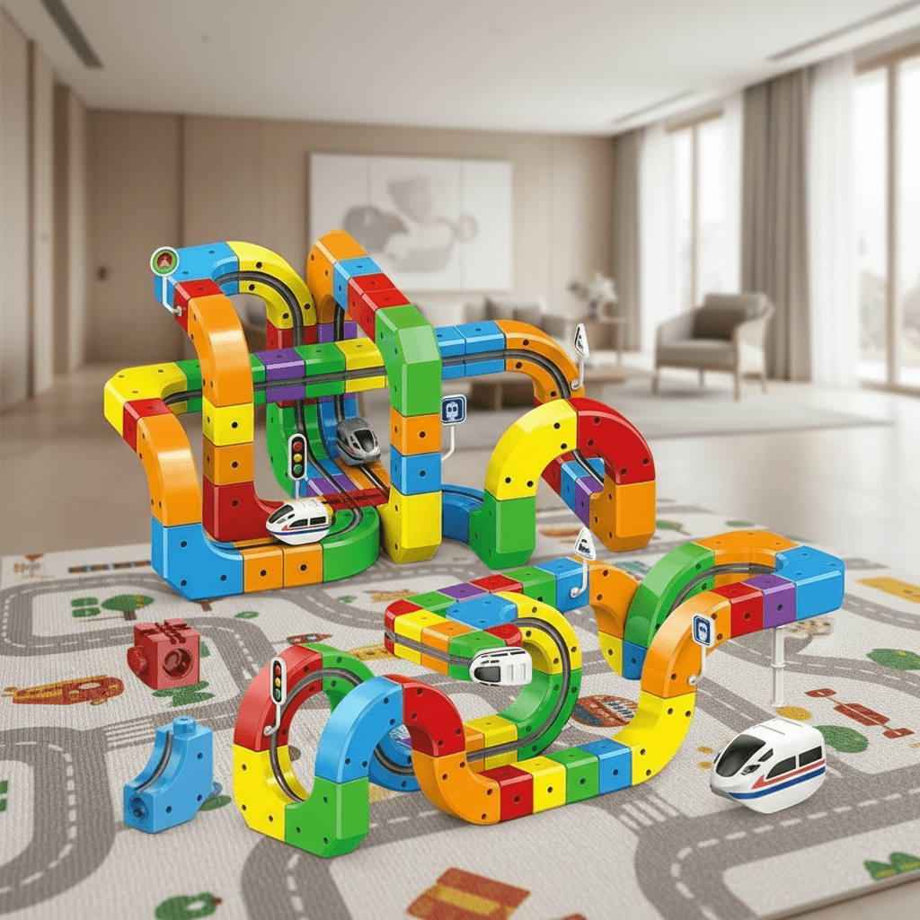 Rechargeable Locomotive 3D Train Building Set for Kids