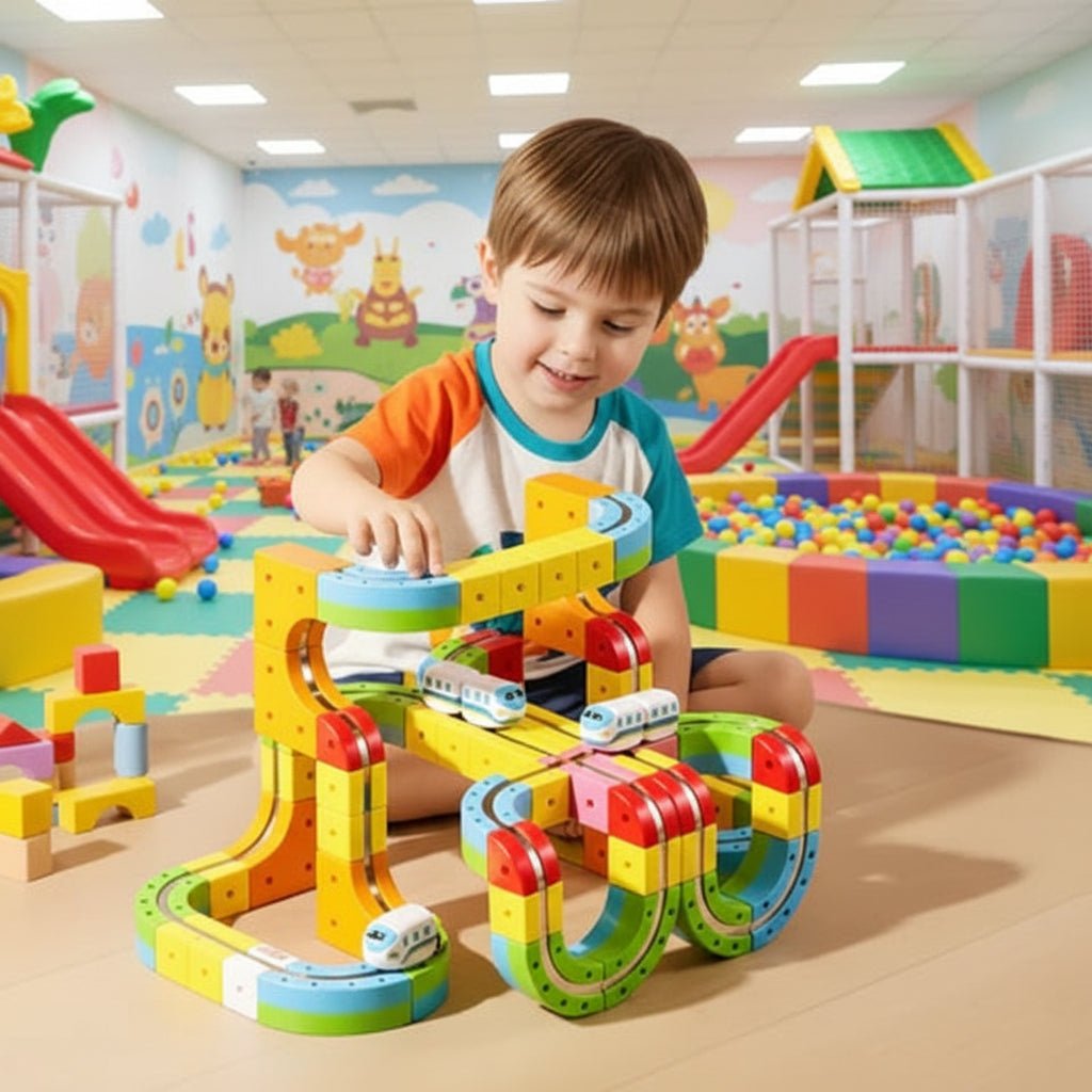 Rechargeable Locomotive 3D Train Building Set for Kids