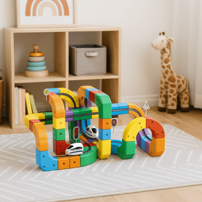 Rechargeable Locomotive 3D Train Building Set for Kids
