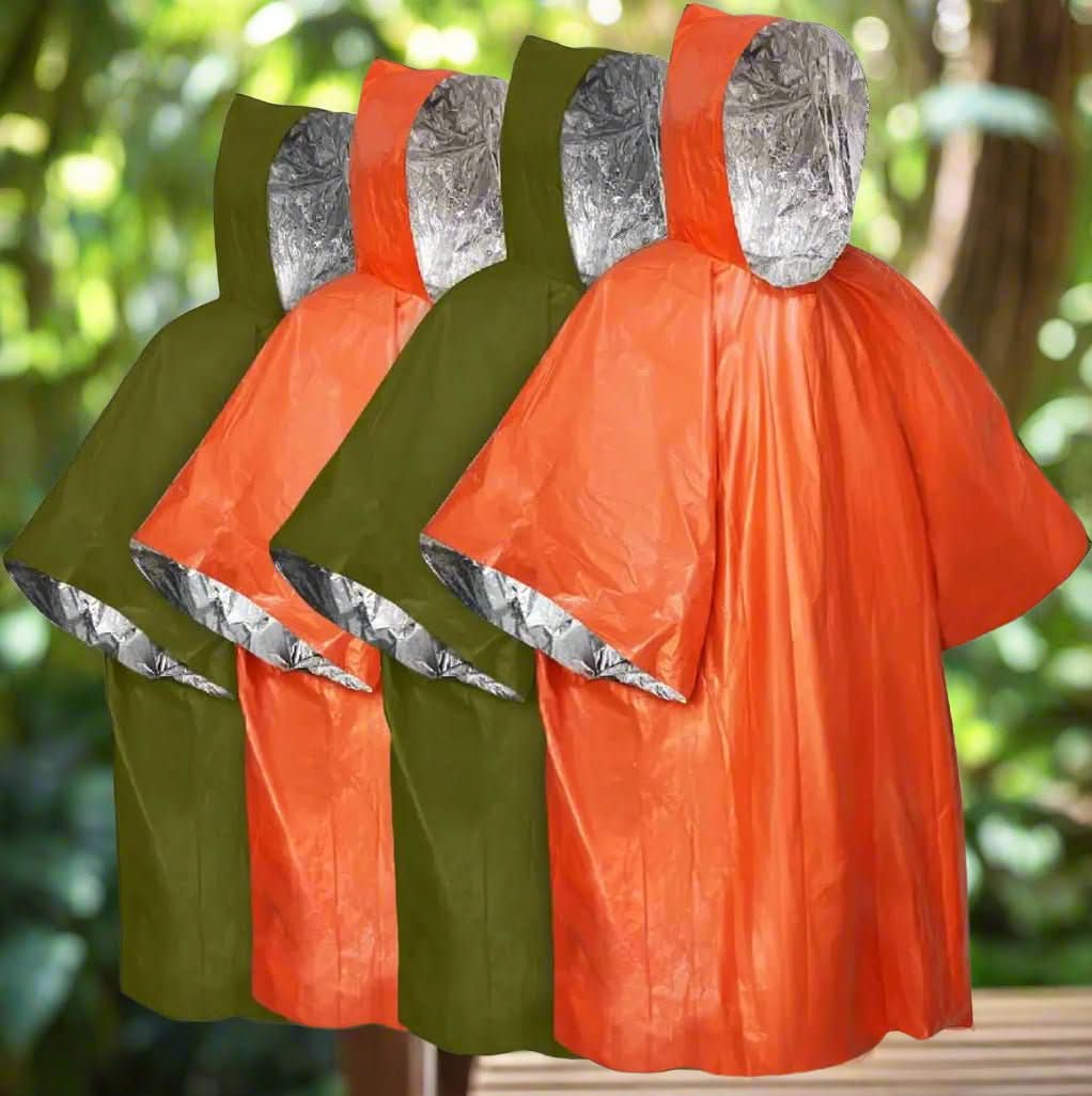 Reusable Hooded Rain Poncho for Outdoor Protection