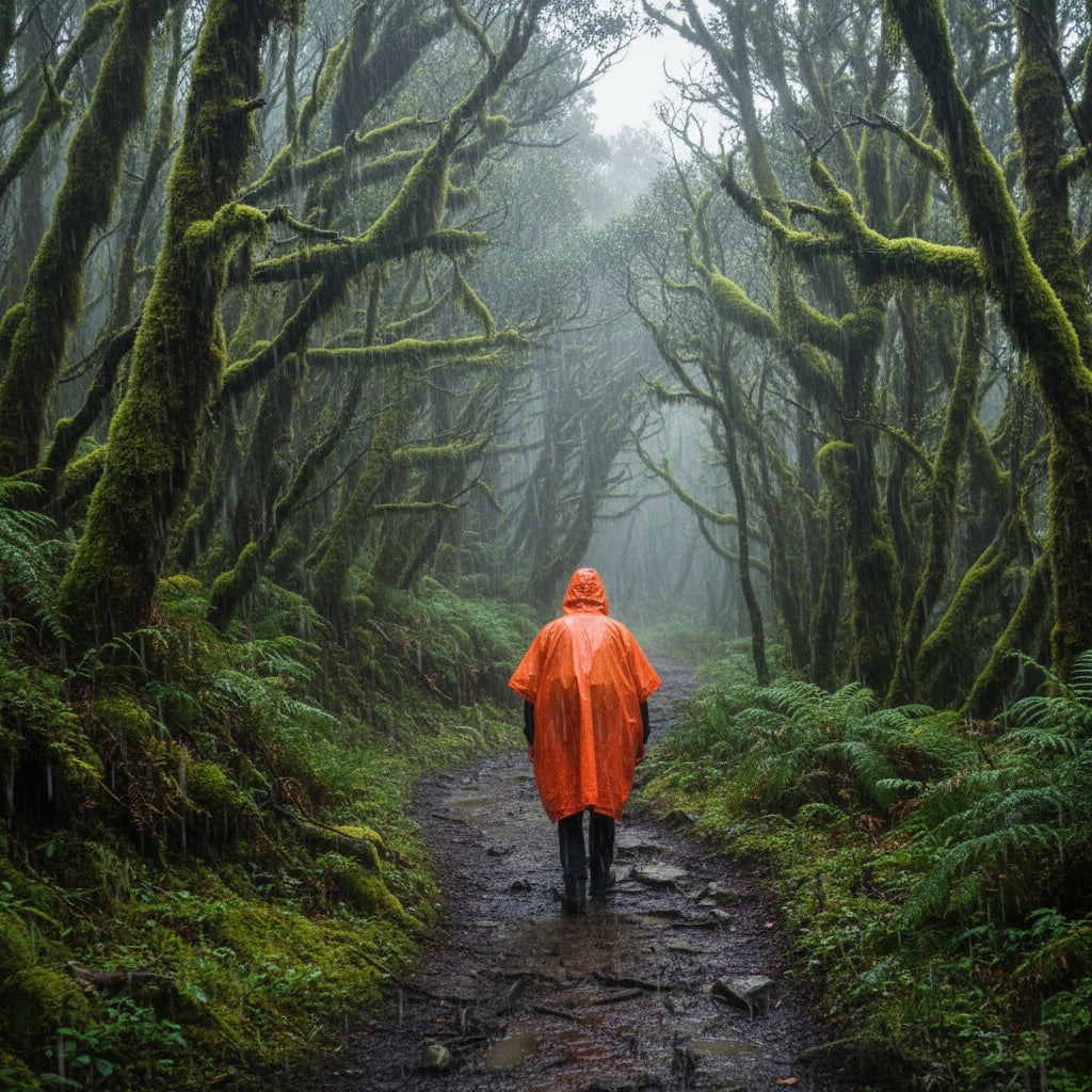 Reusable Hooded Rain Poncho for Outdoor Protection