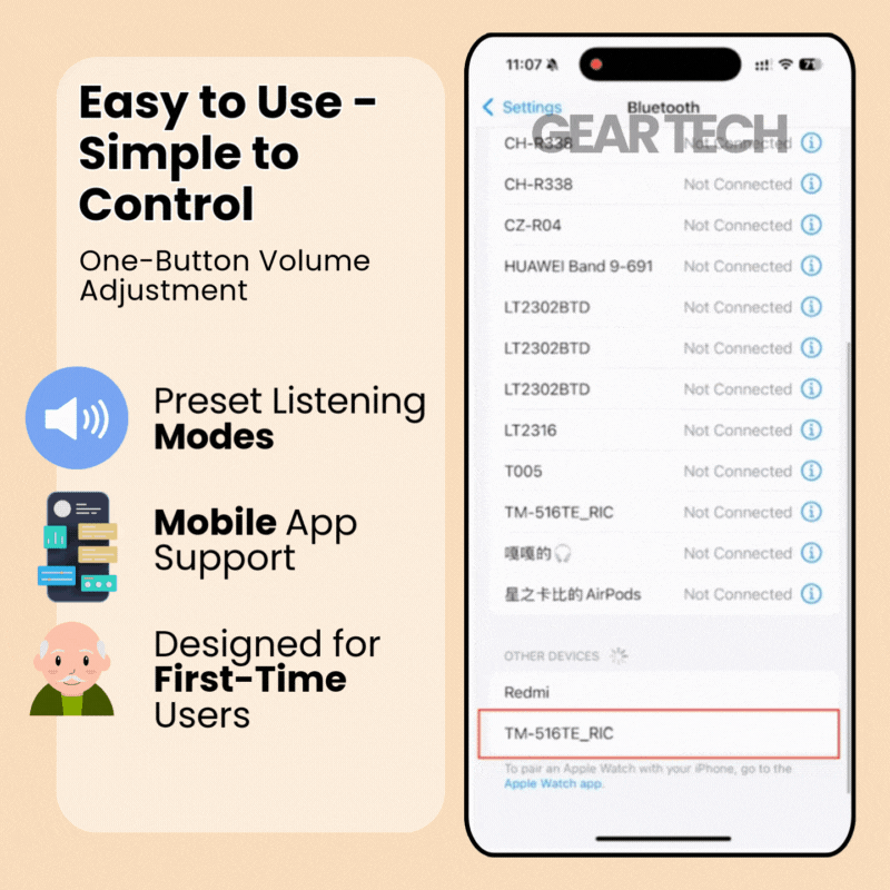 App-Controlled Bluetooth Hearing Aids - No Prescription Needed - UK
