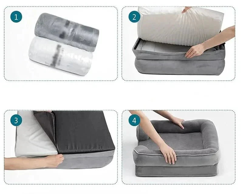 Removable Velvet Cover Orthopedic Dog Bed