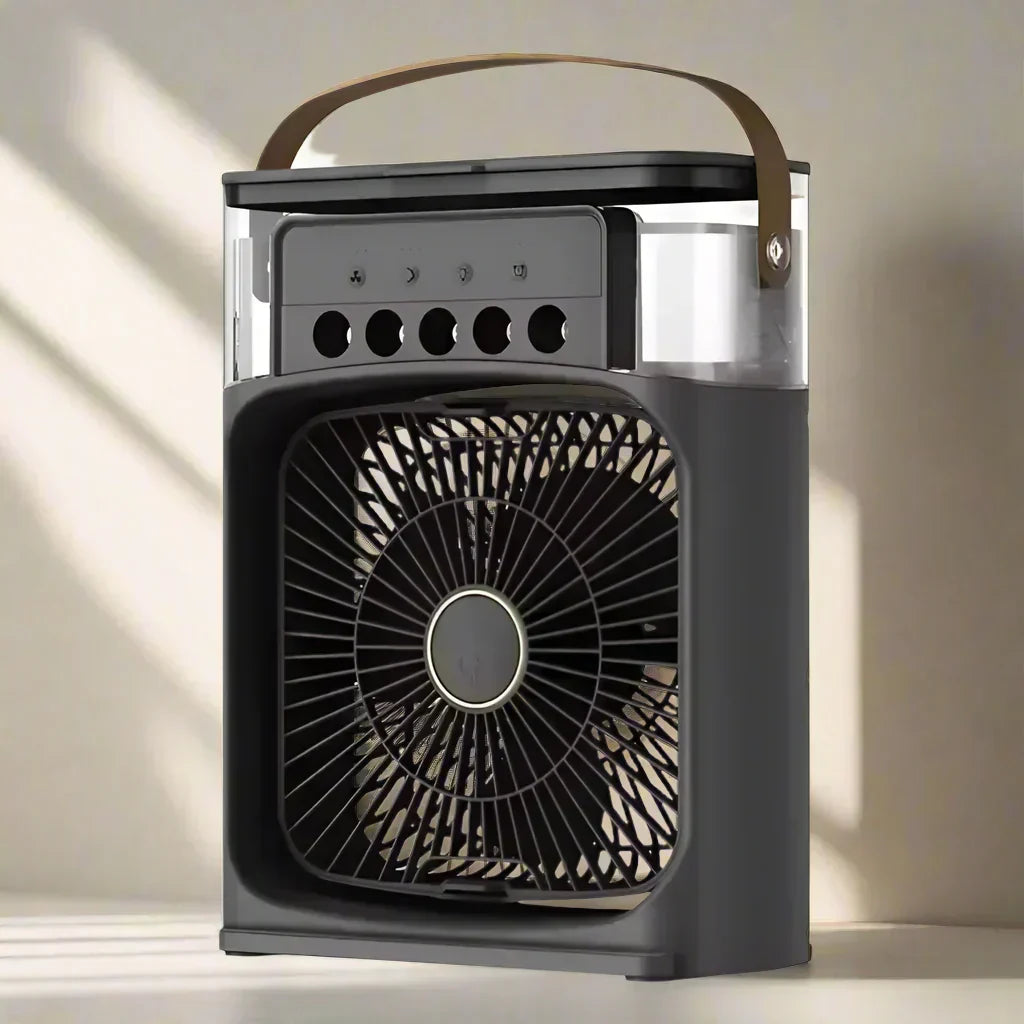 Compact 3-In-1 Mini Air Cooler, Humidifier, and Night Light for Desk Use