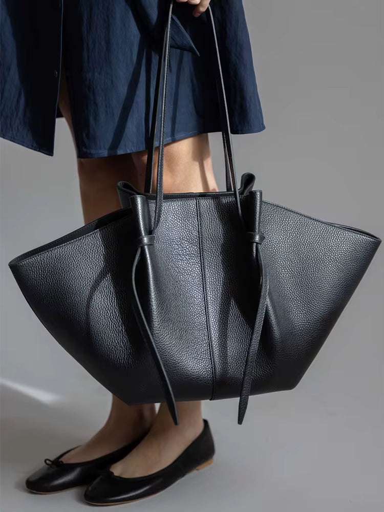 Women's Large Tote Bag | with Bow Detail and Long Handles
