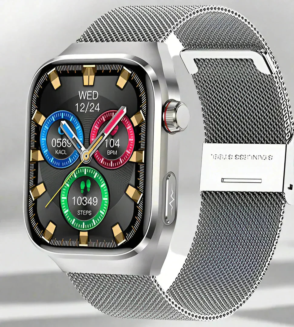 Smartwatch for Blood Sugar Monitoring, ECG, Uric Acid Measurement, and Bluetooth Connectivity