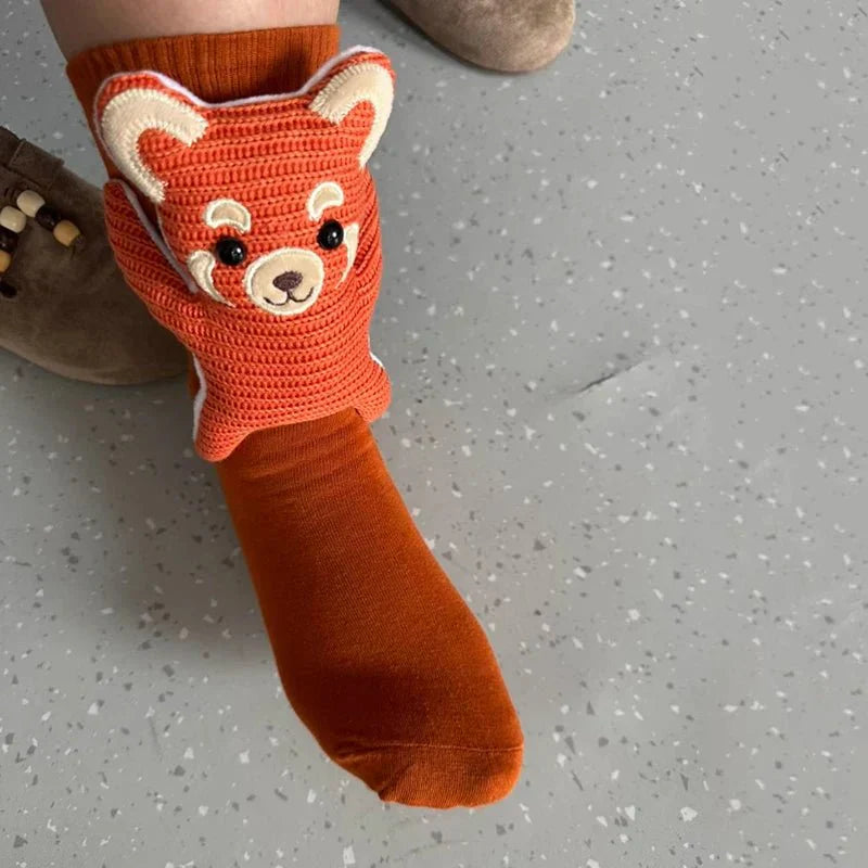 Comfortable House Socks Featuring Cute 3D Animal Design and Non-Slip Sole for Safety