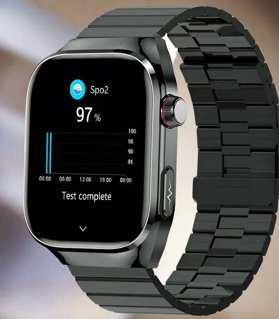 Smartwatch for Blood Sugar Monitoring, ECG, Uric Acid Measurement, and Bluetooth Connectivity