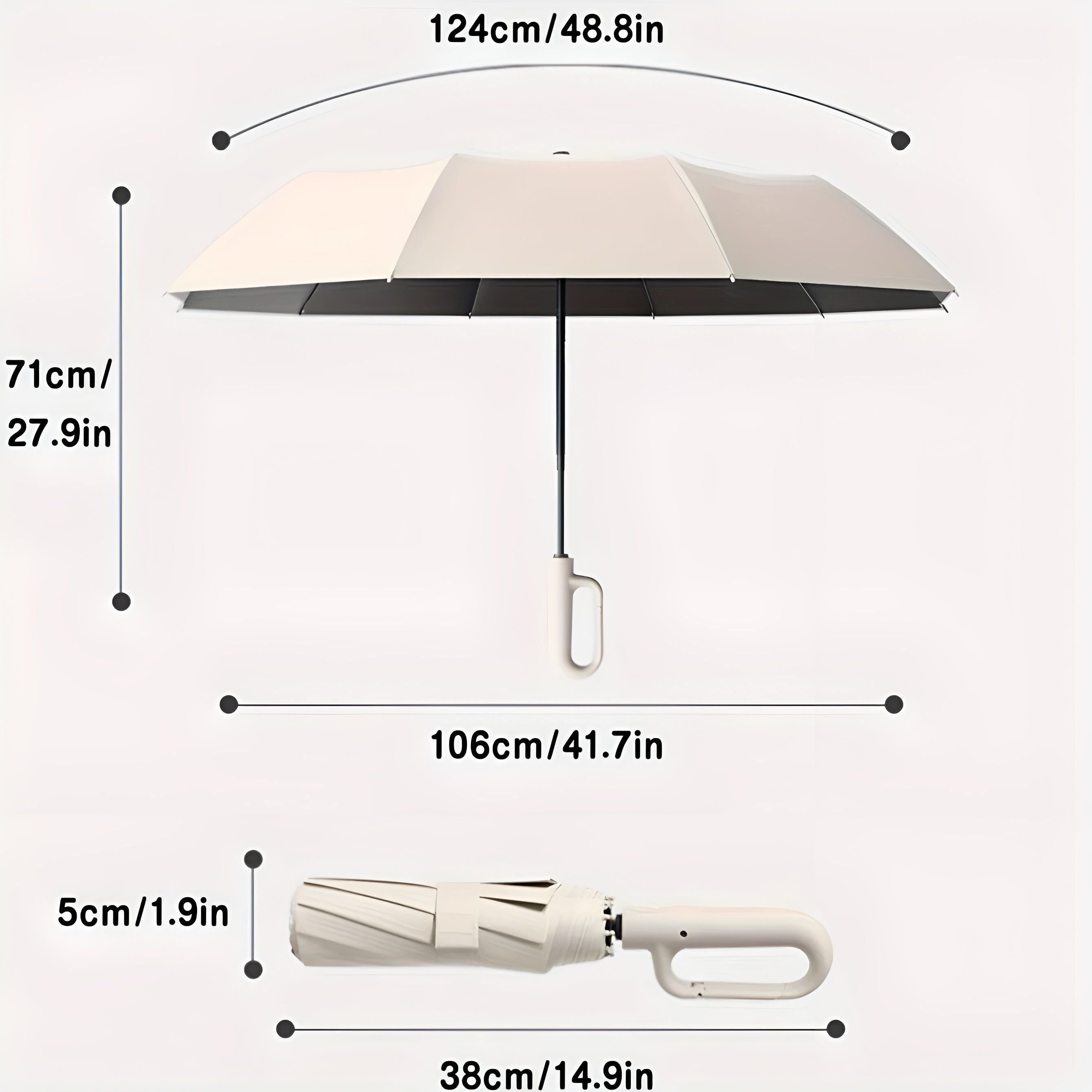 Automatic Folding Umbrella with Strap Handle