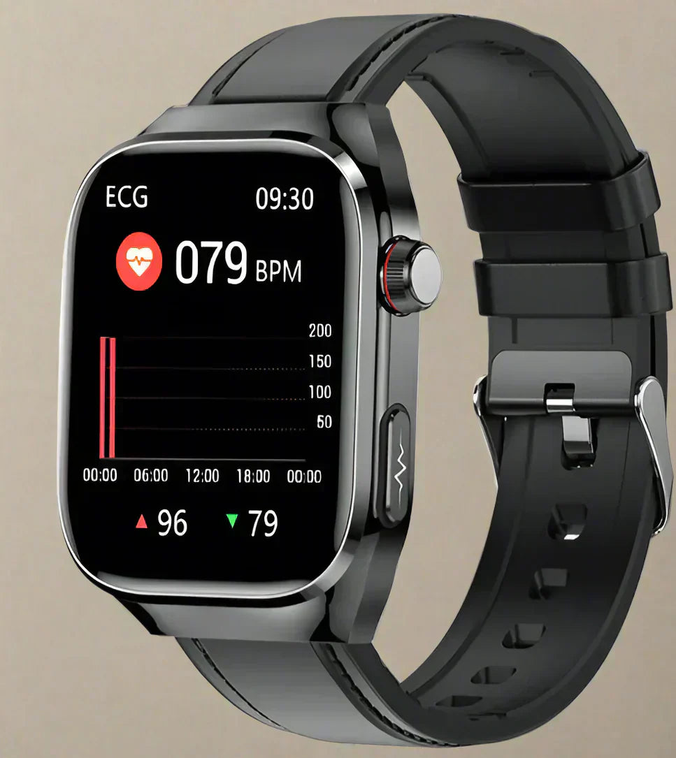 Smartwatch for Blood Sugar Monitoring, ECG, Uric Acid Measurement, and Bluetooth Connectivity