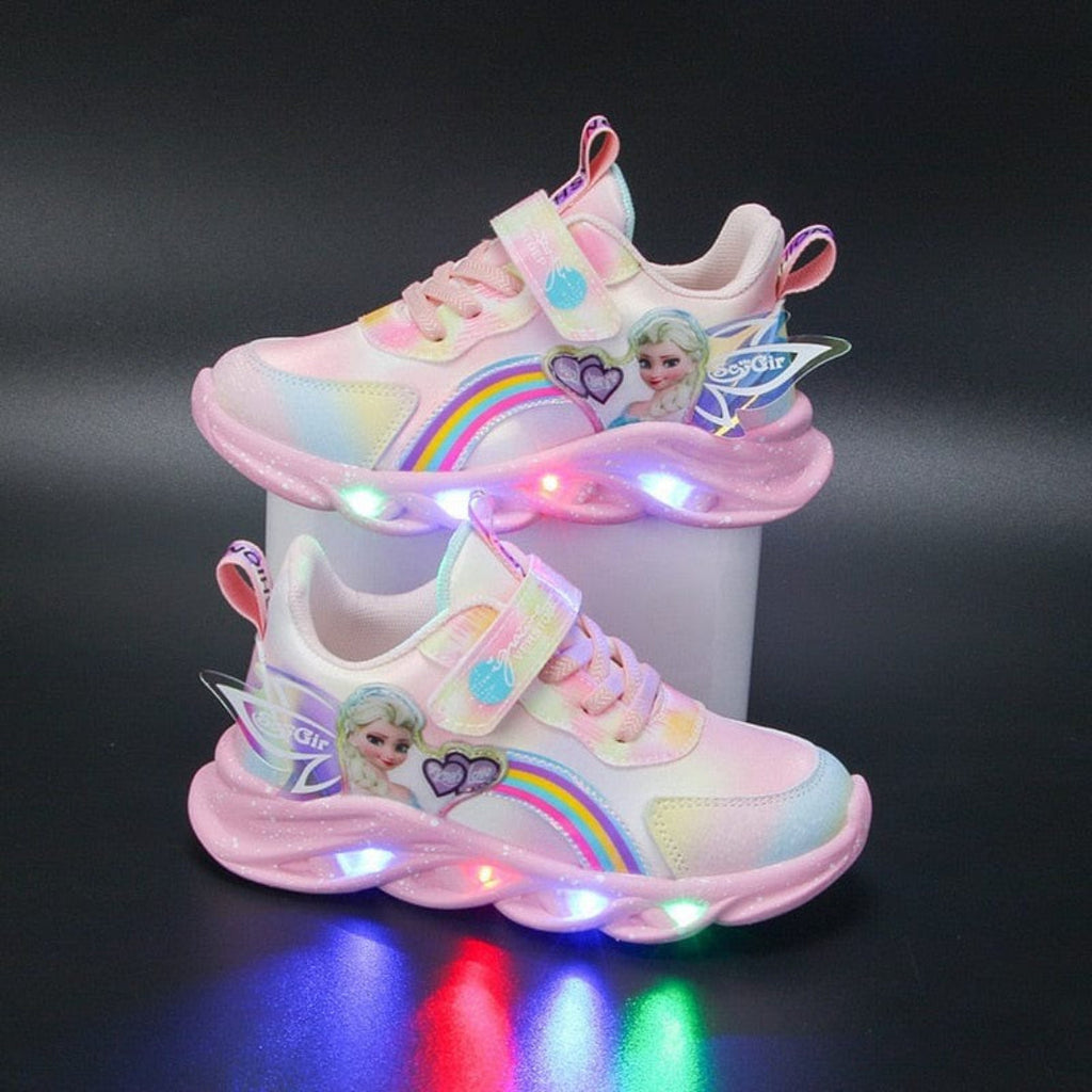 LED Light-Up Sneakers for Kids - Princess Design