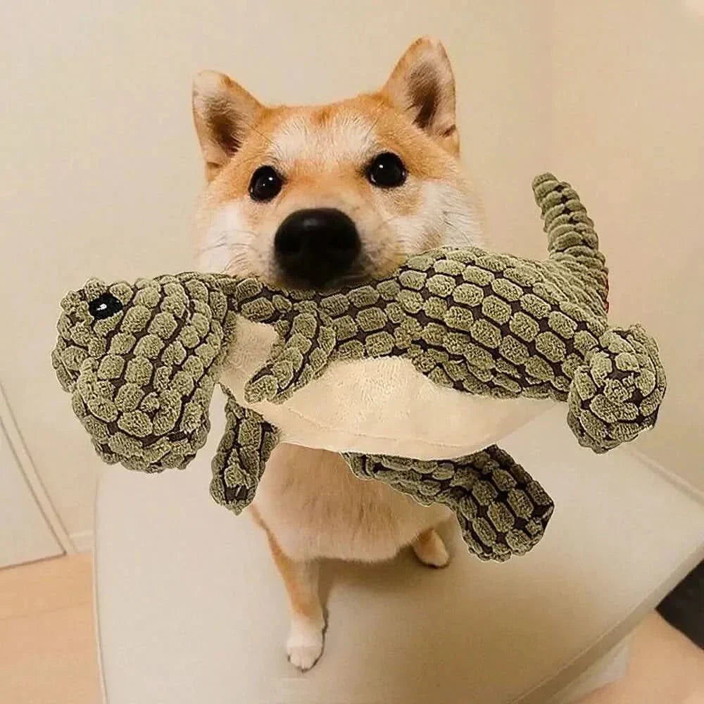 Durable Dinosaur-Shaped Dog Toy