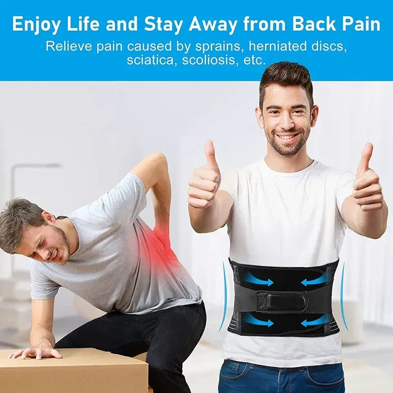 360° Lumbar Support Back Belt | Memory Foam with Aluminum & Steel Springs | Breathable & Discreet Under Clothing