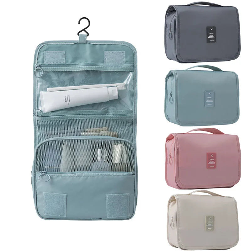 Compact Travel Toiletry Organizer | 6 Storage Compartments & Moisture-Proof Pocket | Versatile & Water-Resistant Polyester