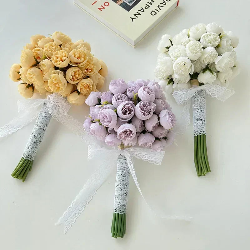 Silk Peony Bouquet - Romantic Tale