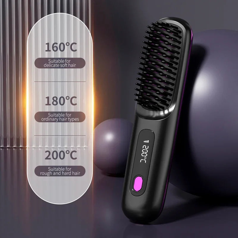 Portable Hair Straightener | USB Rechargeable with LCD Screen | Ceramic and Ionic Technology