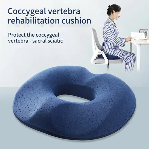 Ergonomic Memory Foam Seat Cushion for Tailbone and Spine Relief - Comfortable Design