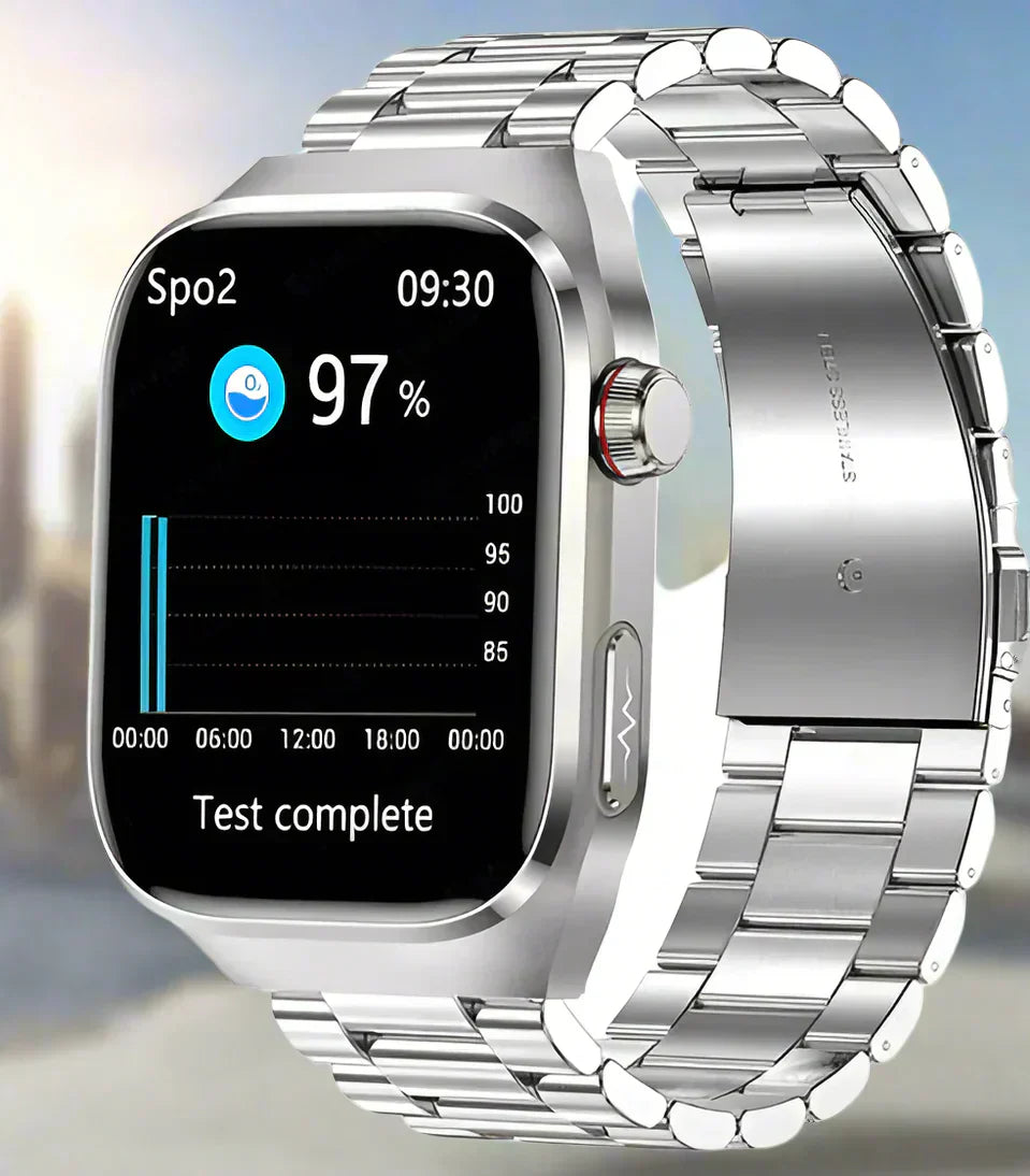Smartwatch for Blood Sugar Monitoring, ECG, Uric Acid Measurement, and Bluetooth Connectivity