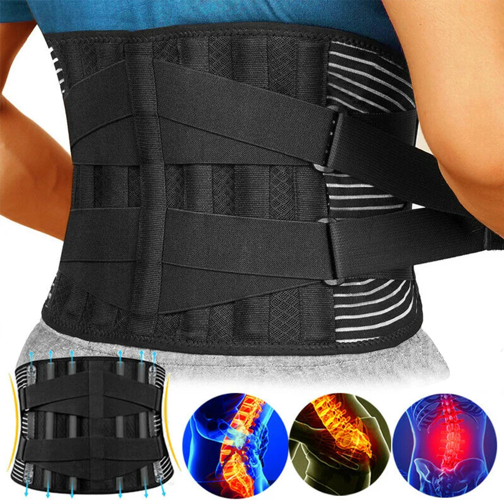 360° Lumbar Support Back Belt | Memory Foam with Aluminum & Steel Springs | Breathable & Discreet Under Clothing
