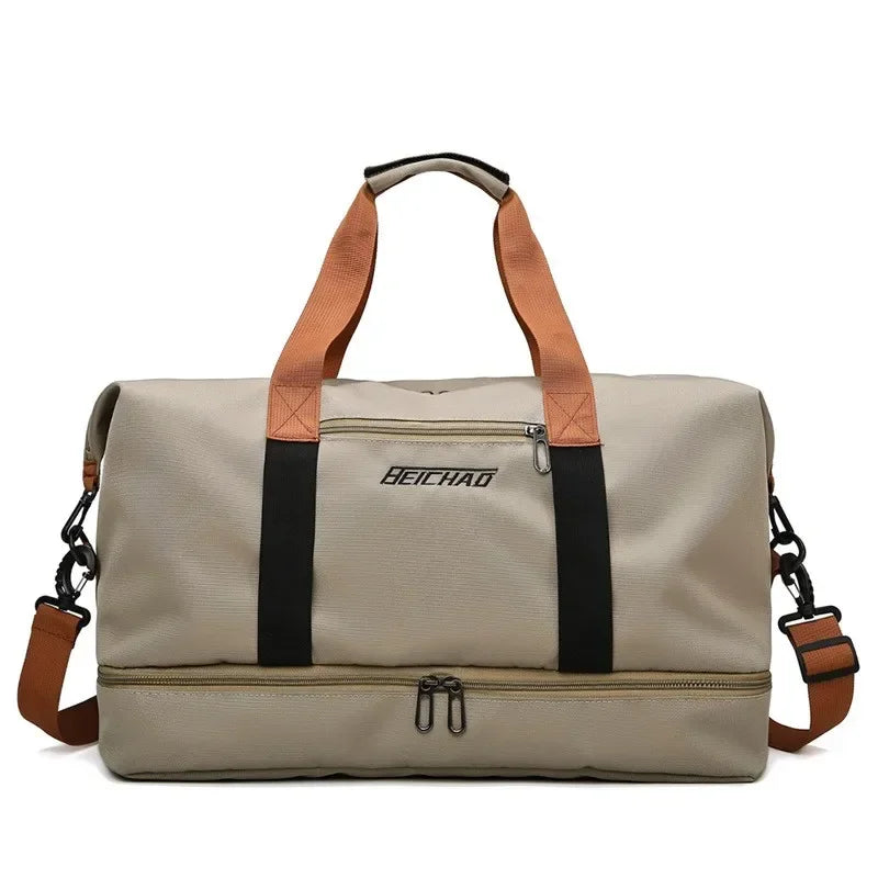 Spacious Fitness Travel Bag | Wet-Dry Separation | Versatile Hand & Shoulder Bag for Women