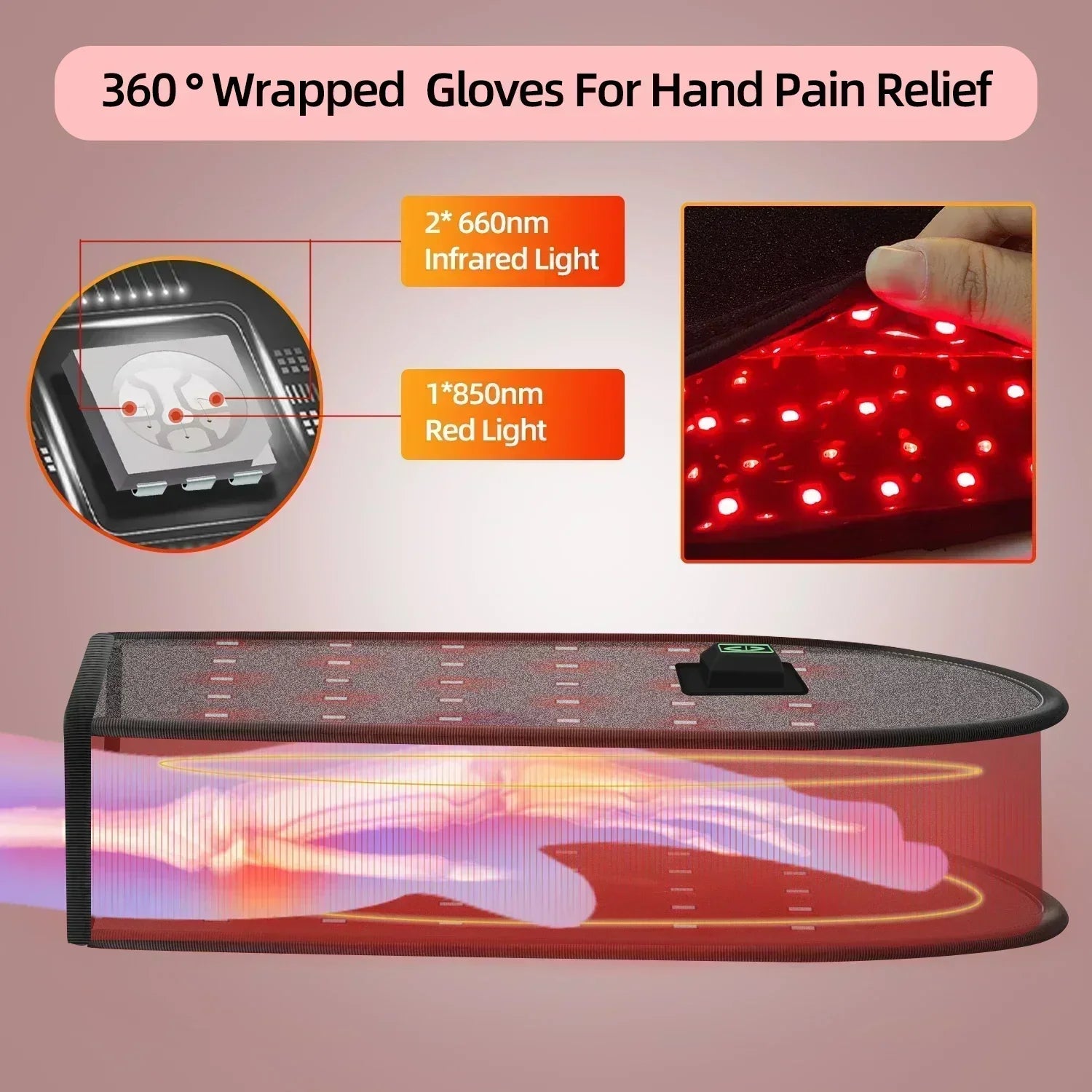 Red Light Therapy Glove for Alleviating Joint Pain